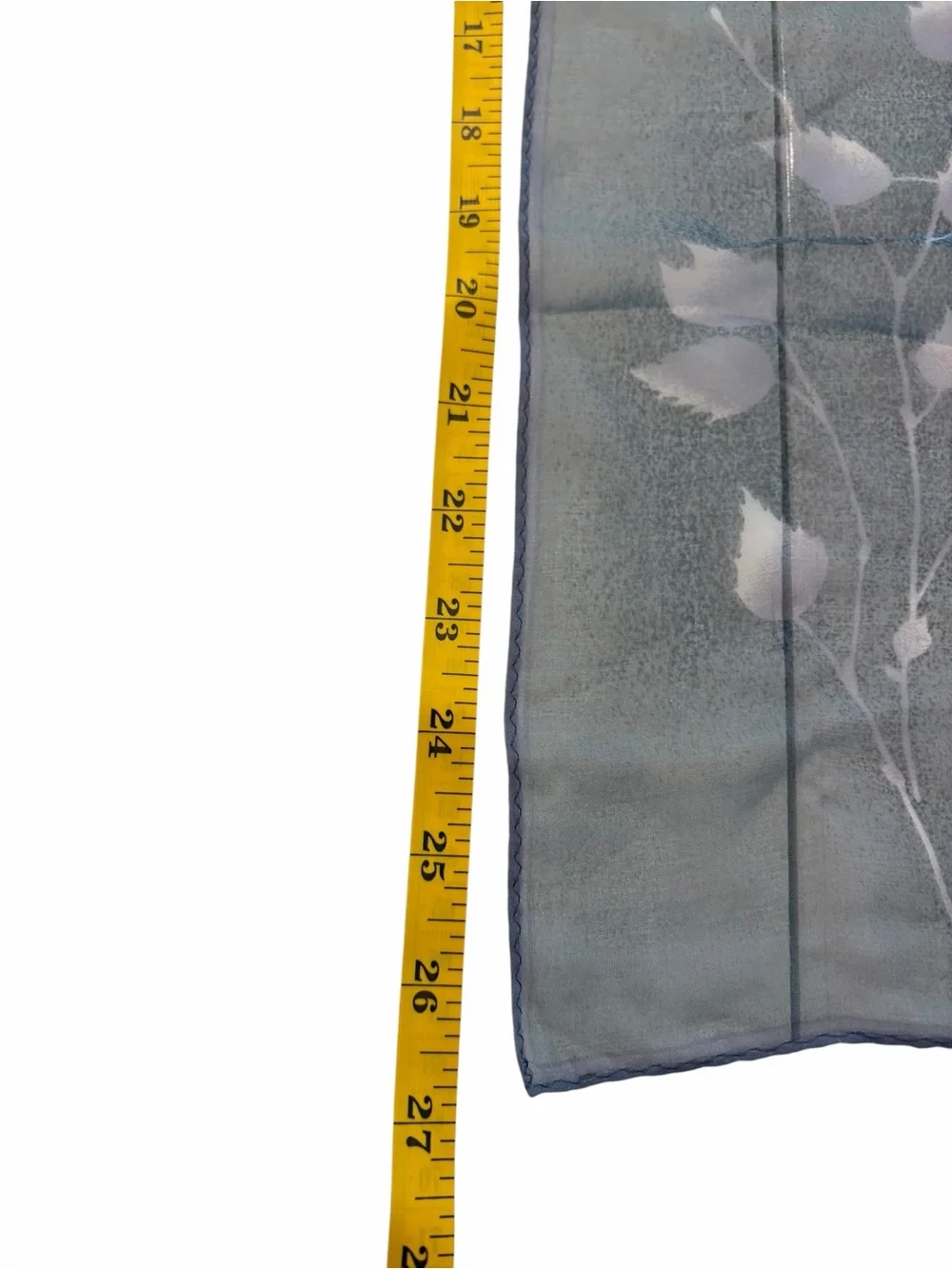 Anne Klein 2 Silk Scarf Floral 25”x26” Soft Grey Blue Professional Shabby Chic